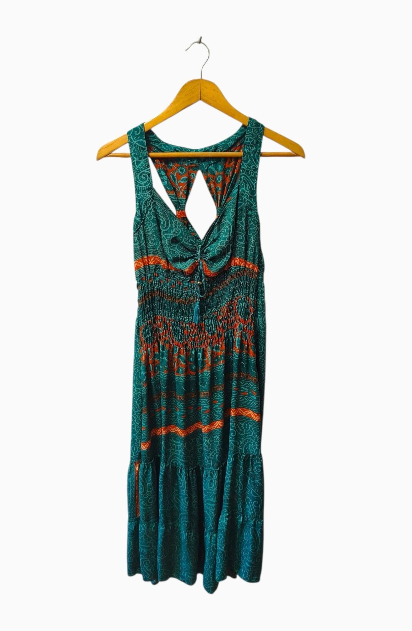 Vestido de verano turquesa y naranja JOT mujer Talla M-L